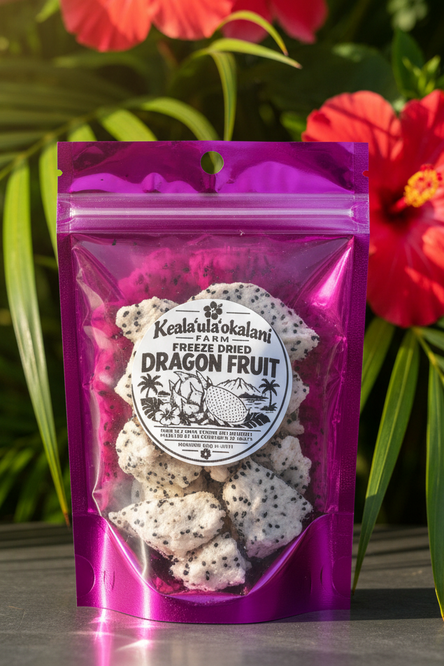 Freeze Dried Dragonfruit Hawaiian Background